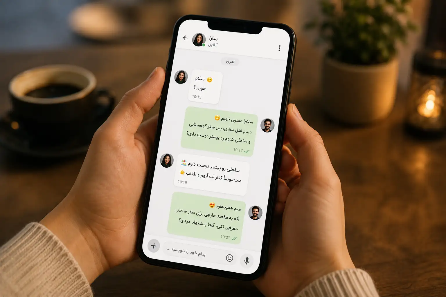 ادامه طبیعی و دوطرفه گفتگو در اپ دوستیابی
